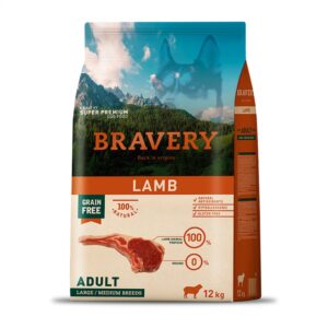 Bravery Adult Large/Medium Breed Lamb Cordero Perro Adulto Alimento Seco 12 Kg