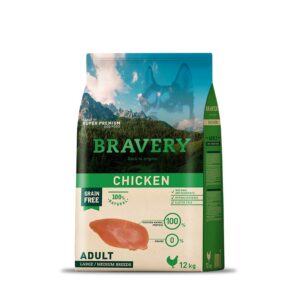 Bravery Adult Large/Medium Breed Chicken Perro Adulto Alimento Seco 12 Kg